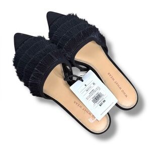 Who What Wear Black Fringe Women's Shoes